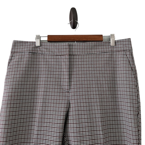Ann Taylor Factory NEW Black & Burgundy Plaid Ankle Pants Size 14P - Picture 3 of 16